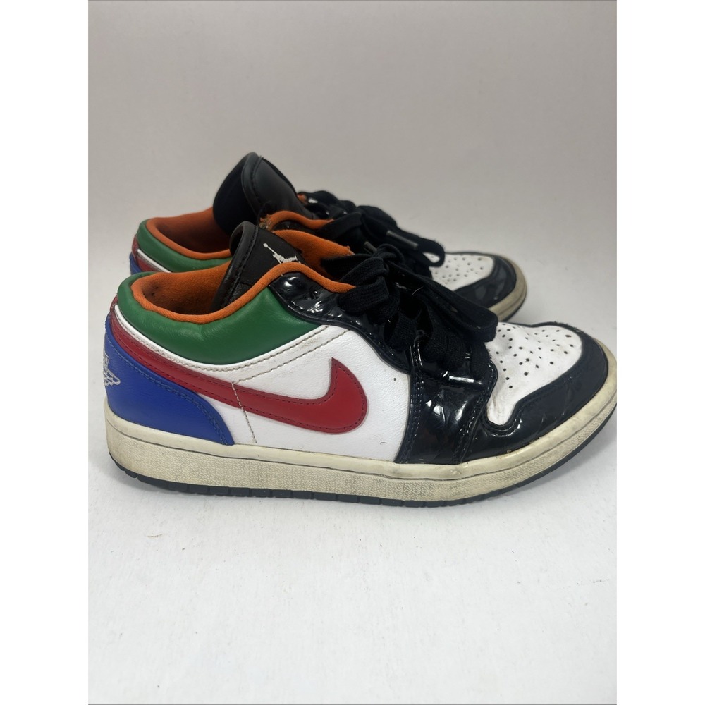 Nike Air Jordan‎ 1 Low GS Multicolor Swoosh White Black Red Size 6Y